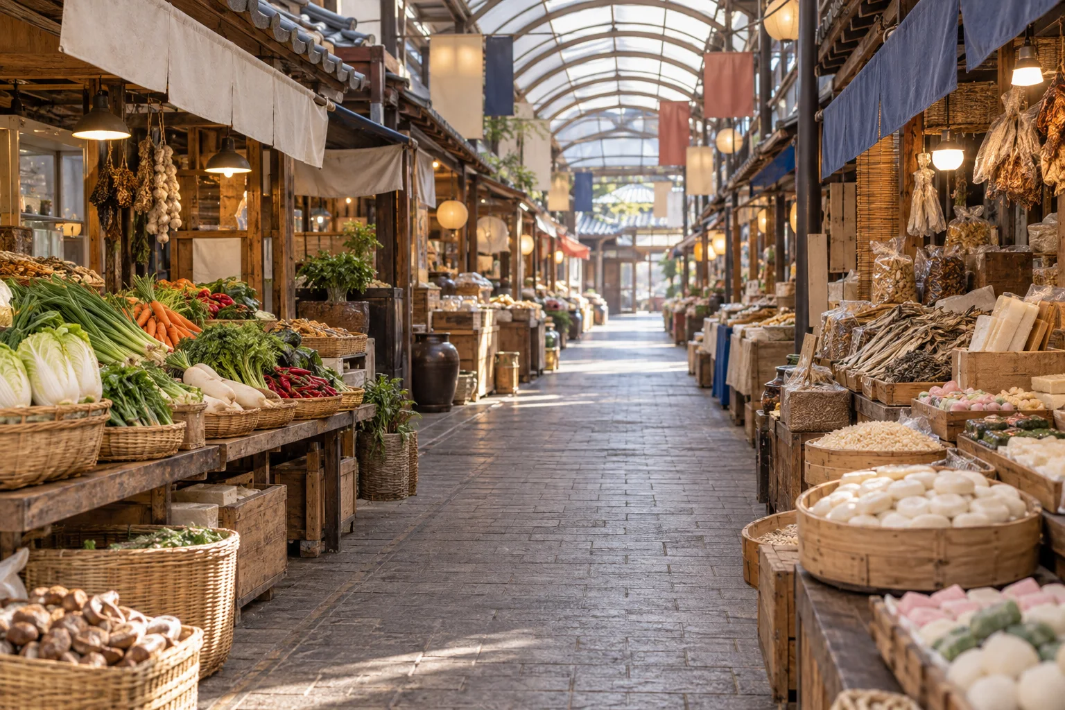 Covered traditional market alley